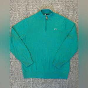 EUC Vineyard Vines Saltwater green boys QuarterZip medium 12/14